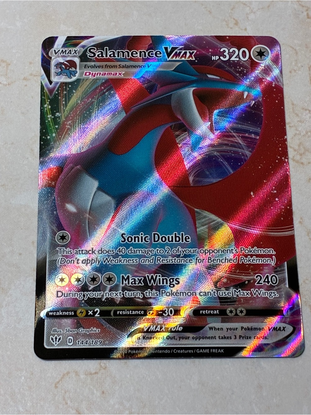 Salamence VMAX Holo Pokémon Card -
